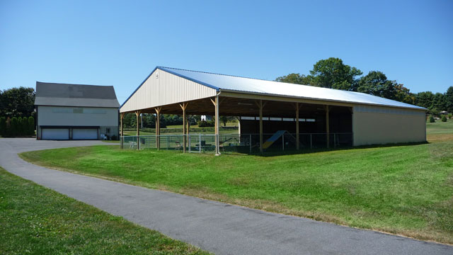 Pavilion view facing the barn