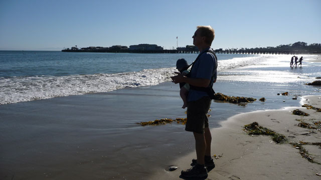 Pete and Cyan on the beach in Santa Barbara