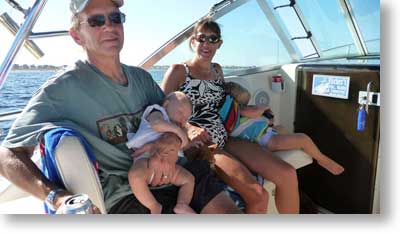 Napping on daddy's lap with Aunt Katy and Cousin Cameron.