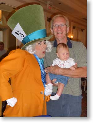 Cyan with dad and The Mad Hatter.