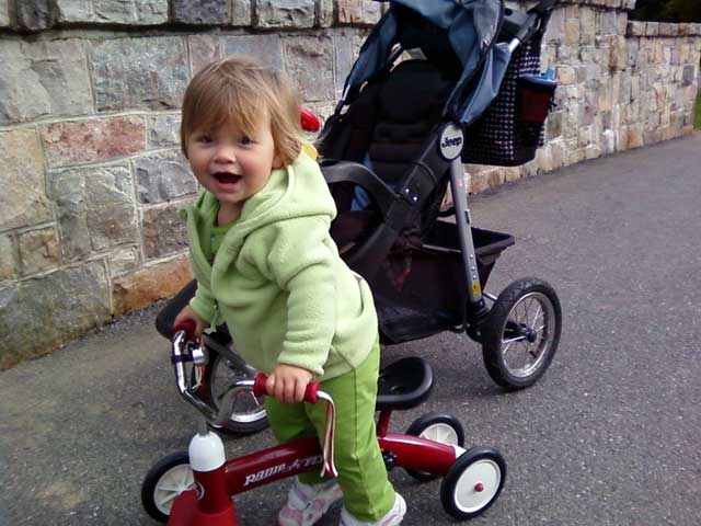 On her tricycle at Trexler Park