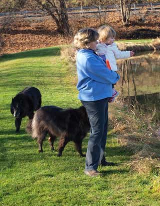 At the pond drain pipe