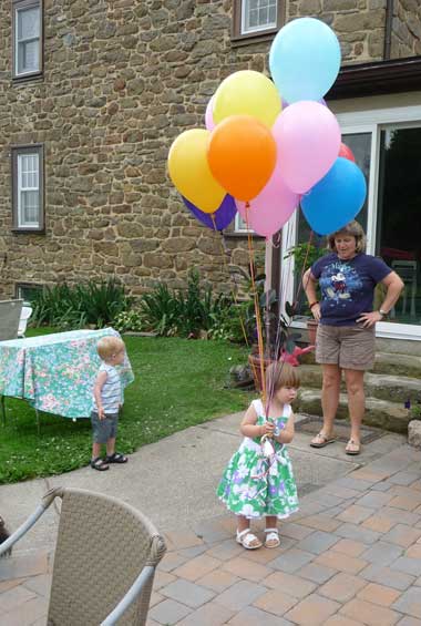 Birthday balloons arrive