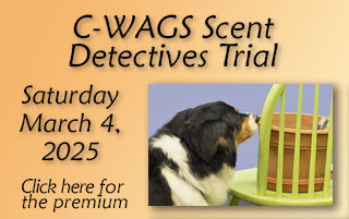 C-WAGS Scent Detectives Trial Saturday, March 4, 2025