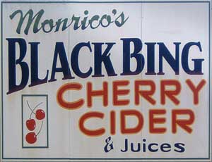 Sign along road to Estes Park, Black Bing Cherry Cider